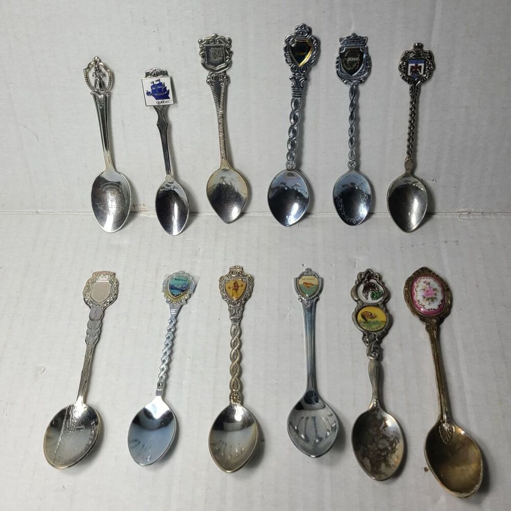 Vintage Souvenir Spoons- LOT of 12- Various Countries